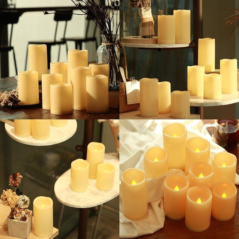 Realistic Flameless LED Candles Outdoor Waterproof W/ Remote Timer Home Decor US
