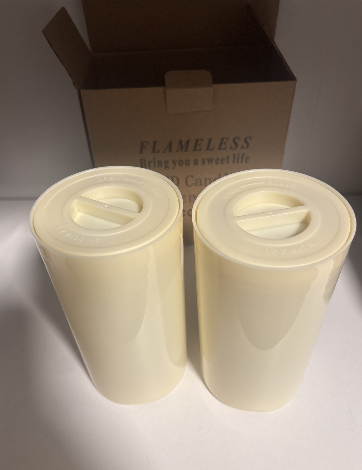 LED Flameless Candles Set of 2 w/ Remote & Batteries New Open Box