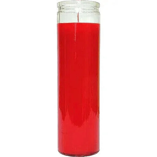 CANDLE GLASS JAR PLAIN RED VELA LISA ROJA BURNS 120 HOURS