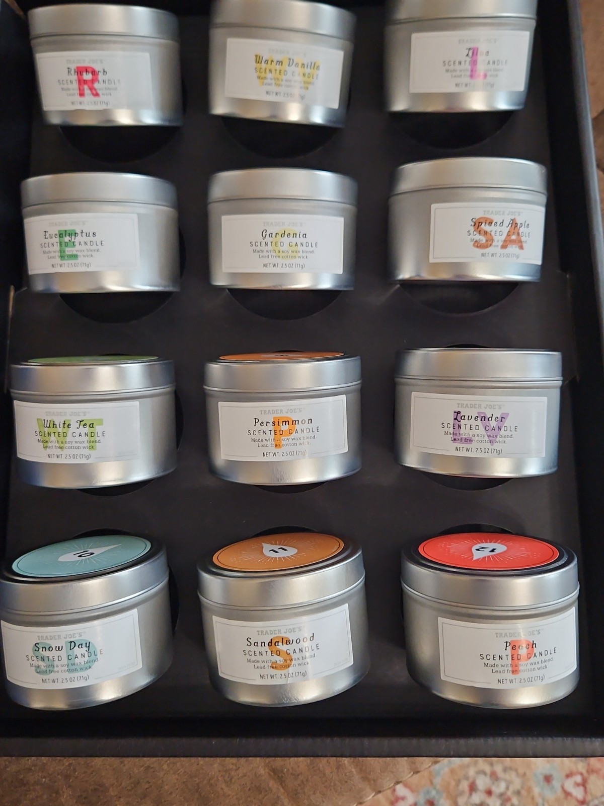 Trader Joe’s 12 Days Scented Soy Wax Blend Candles Special Edition New