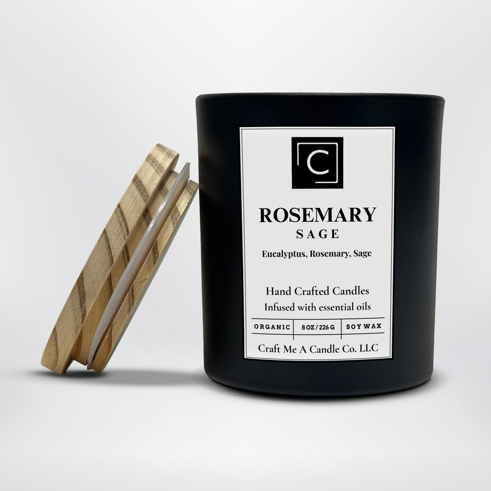Rosemary Sage Scented Candle – Eucalyptus, Rosemary, Sage