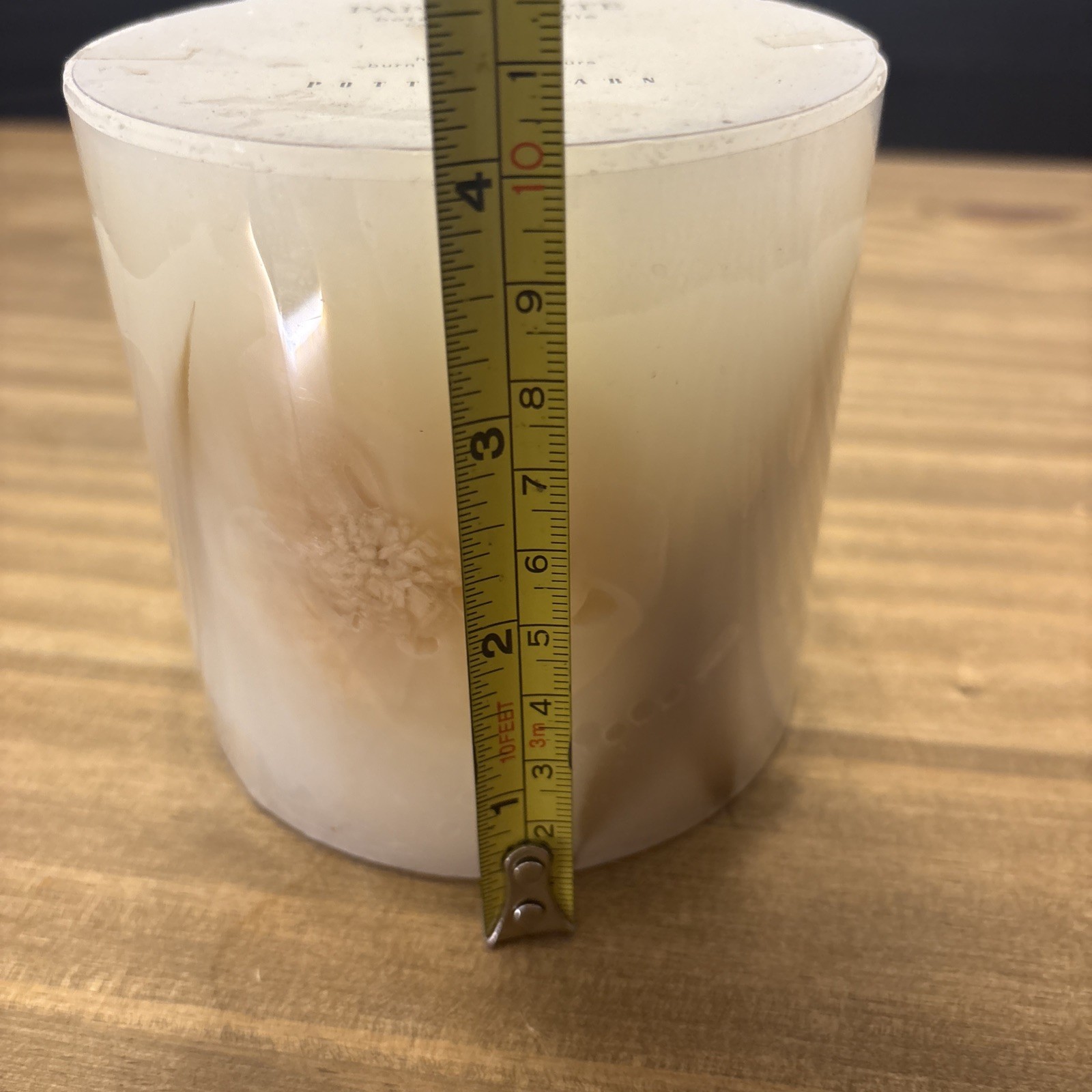 Pottery Barn Paperwhite botanical Candle 4″x4″ Wax Pillar Never Lit