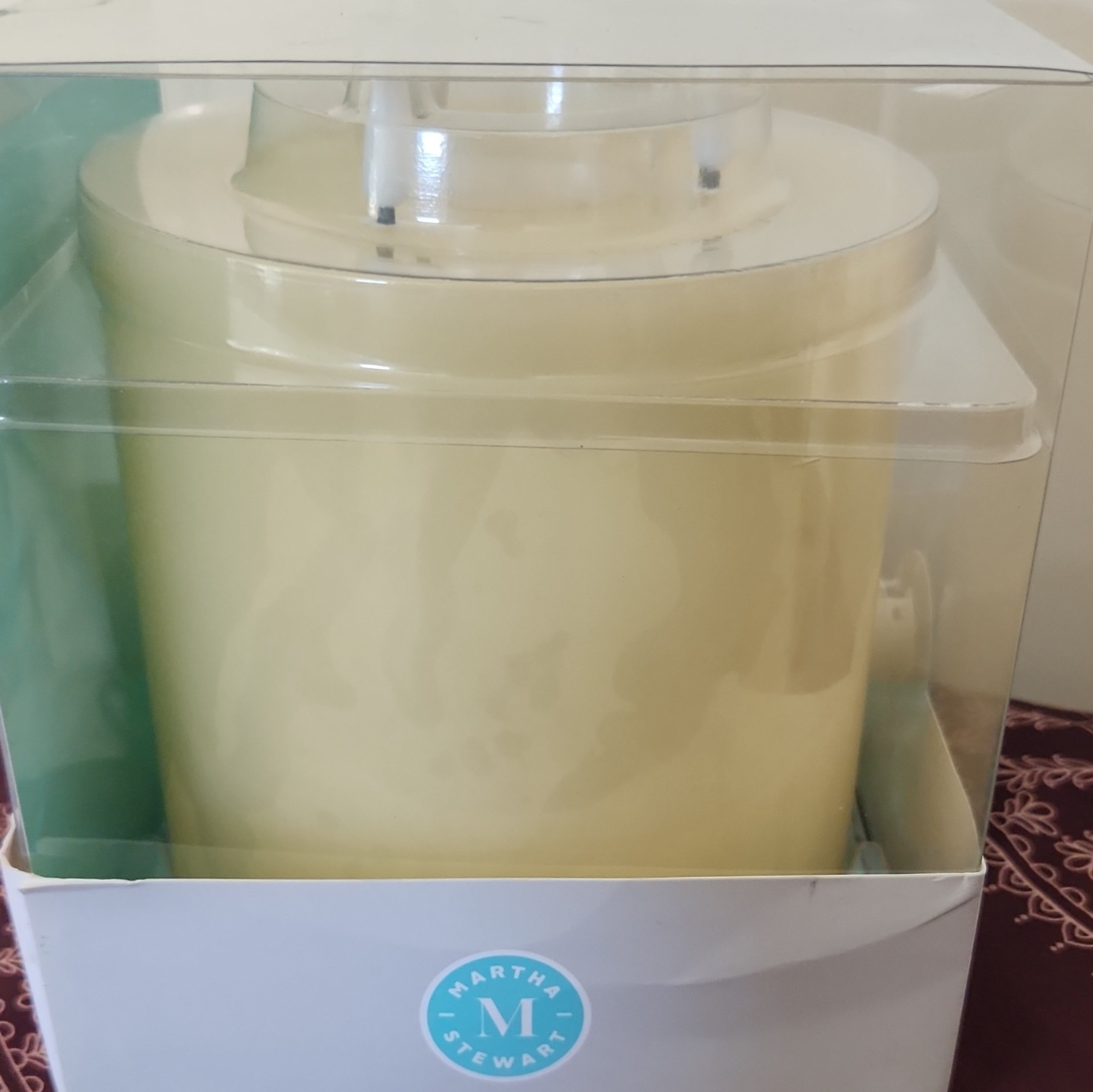 Martha Stewart Flameless 3-Wick LED Wax Pillar Candle Ivory 6in x 6in AA