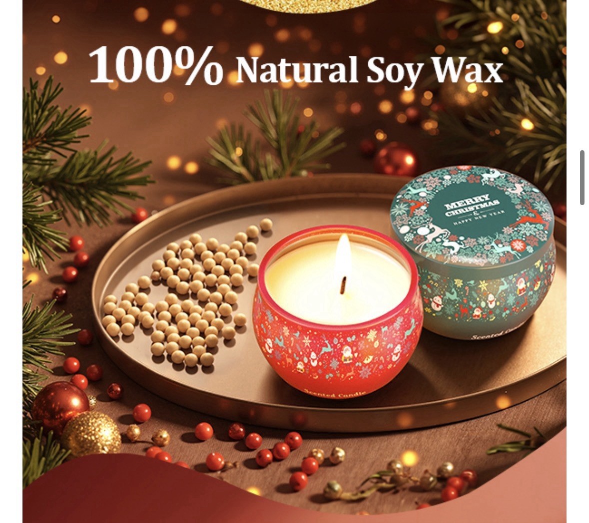 4-Pack 4.4 oz Each Aromatherapy Scented Candles Stress Relief 120 Hours Gift Set