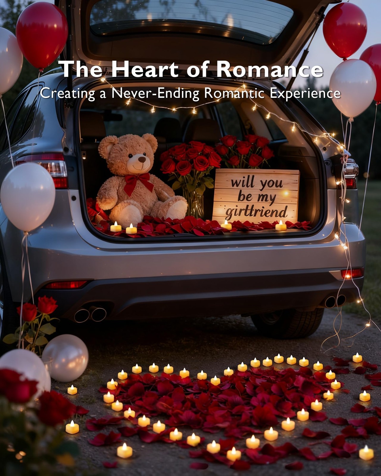 Amagic 1000 Pieces Artificial Rose Petals with 12 Heart LED Tea Lights Candle…