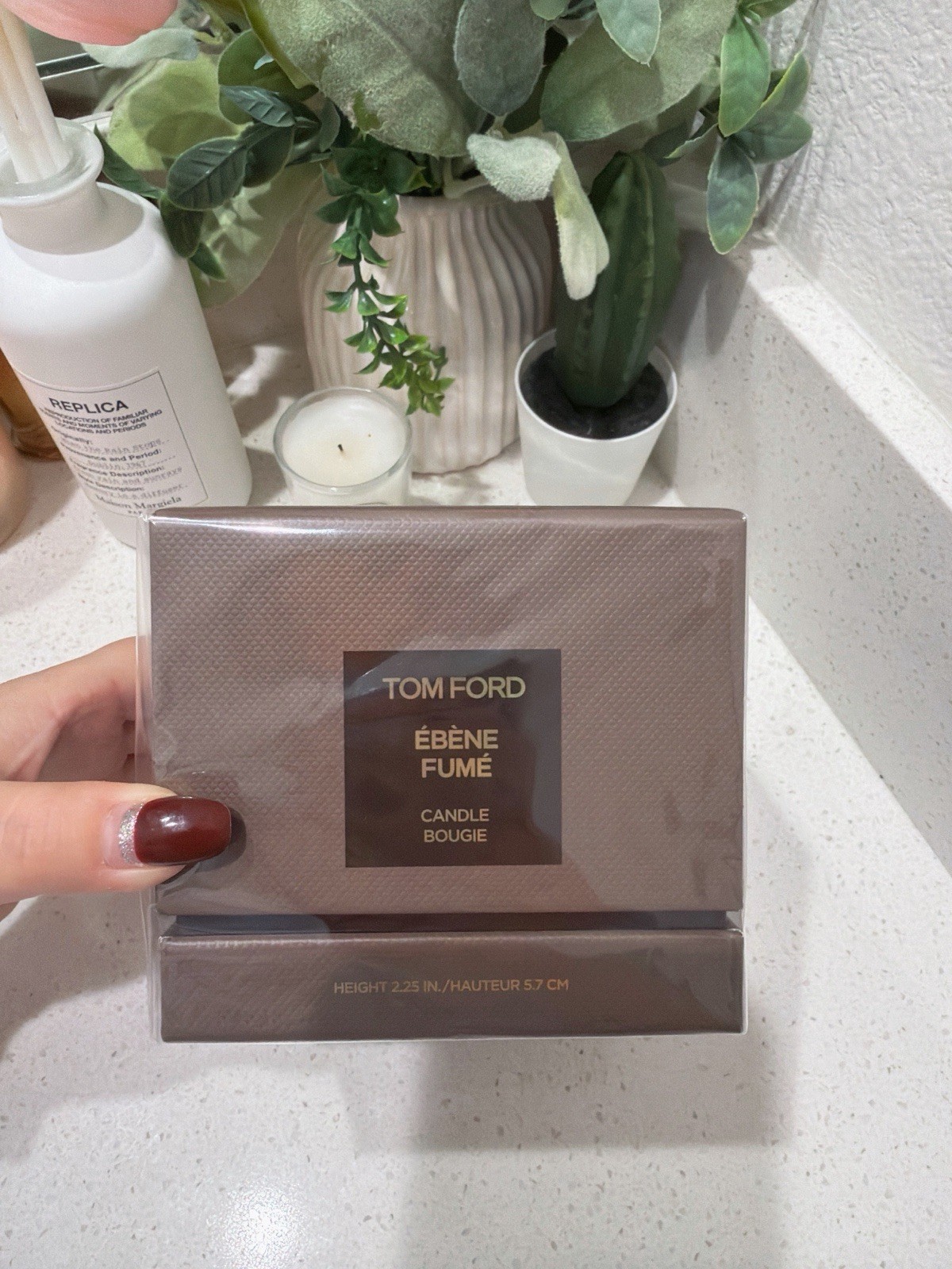 Tom Ford Ebene Fume Candle Bougie Height Full Size 2.25 In. / 5.7 cm NIB Sealed