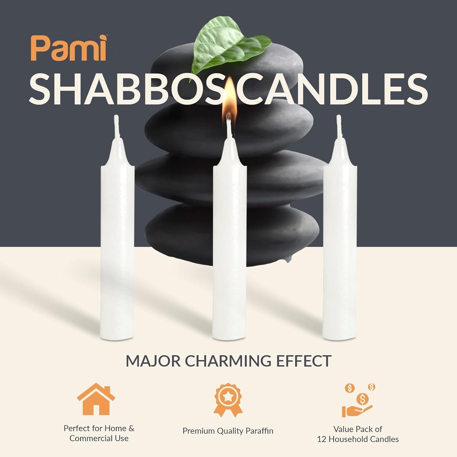 Charming 12-Pack of Dripless Taper Candles – Perfect for Shabbat and Holidays