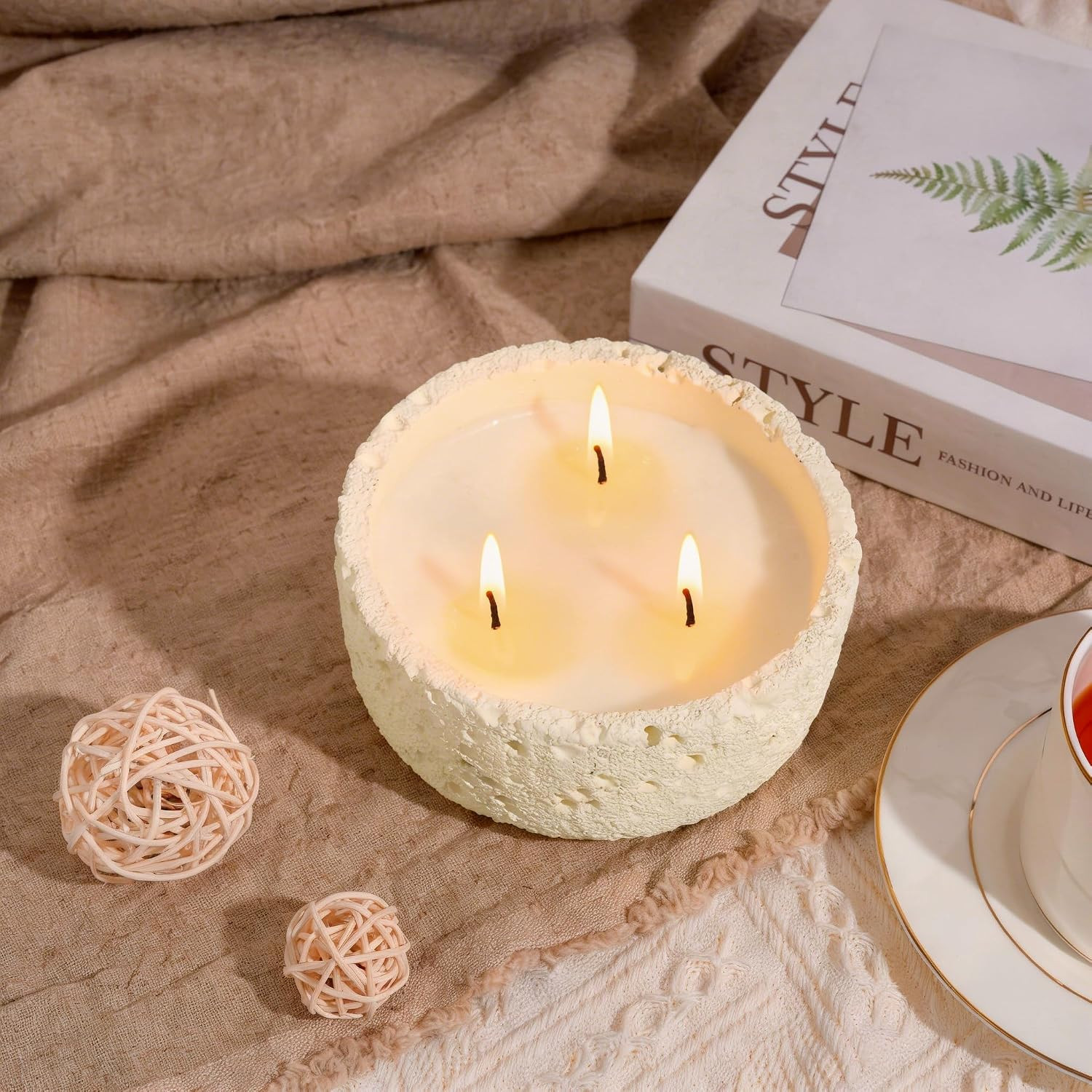 20Oz Large Scented Candle – Vanilla Dreamscape, 3 Wick Non Toxic Soy Candles for