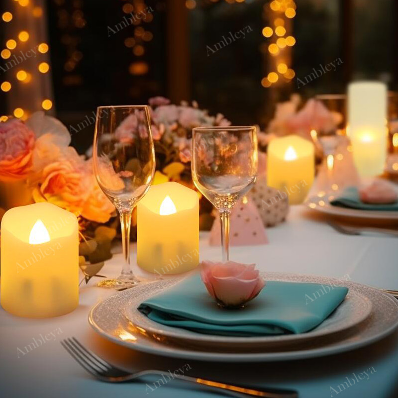 6× Rechargeable Flicker Flameless LED Tea Lights LED Candle Timer Remote Control