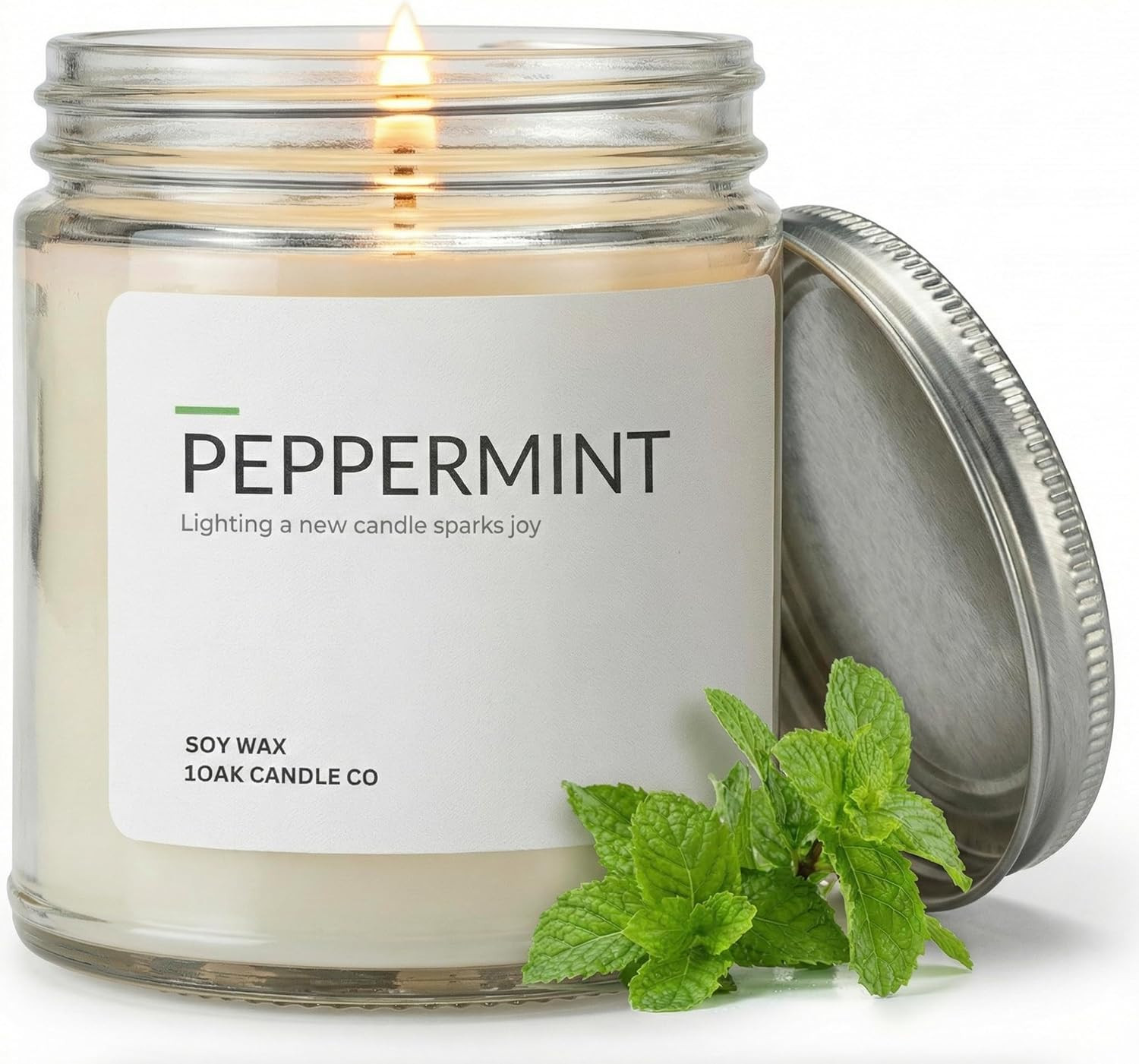 Peppermint Candle – Soy Wax Scented Candles – Scented Candles for Home (7Oz.)