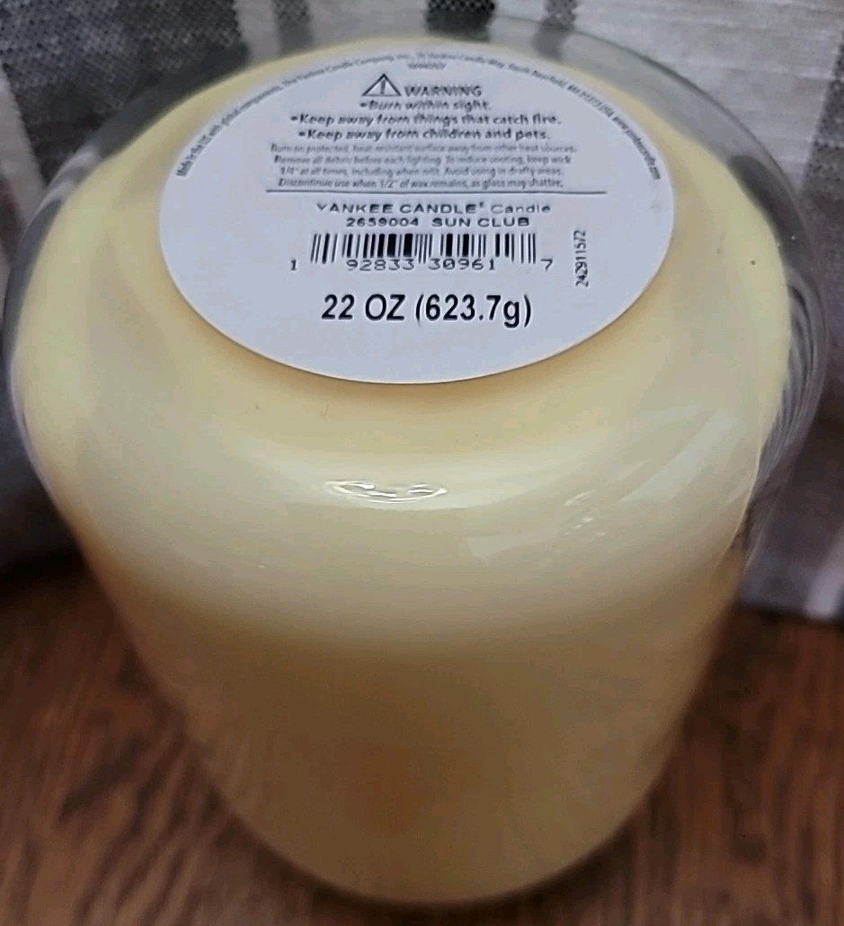 Yankee Candle LEMON & WHITE ROSE 22 oz Single Wick Original Large Jar Candle