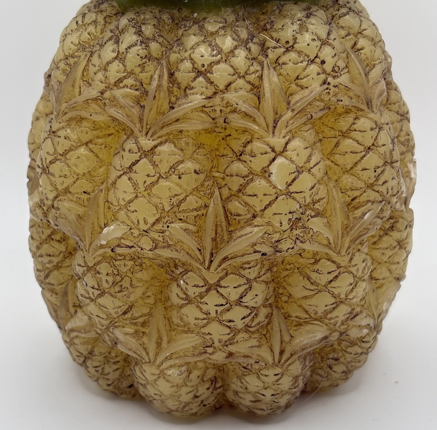 Vintage Siam Karat Figural Pineapple Candle 6” Yellow Tropical Decor NOS