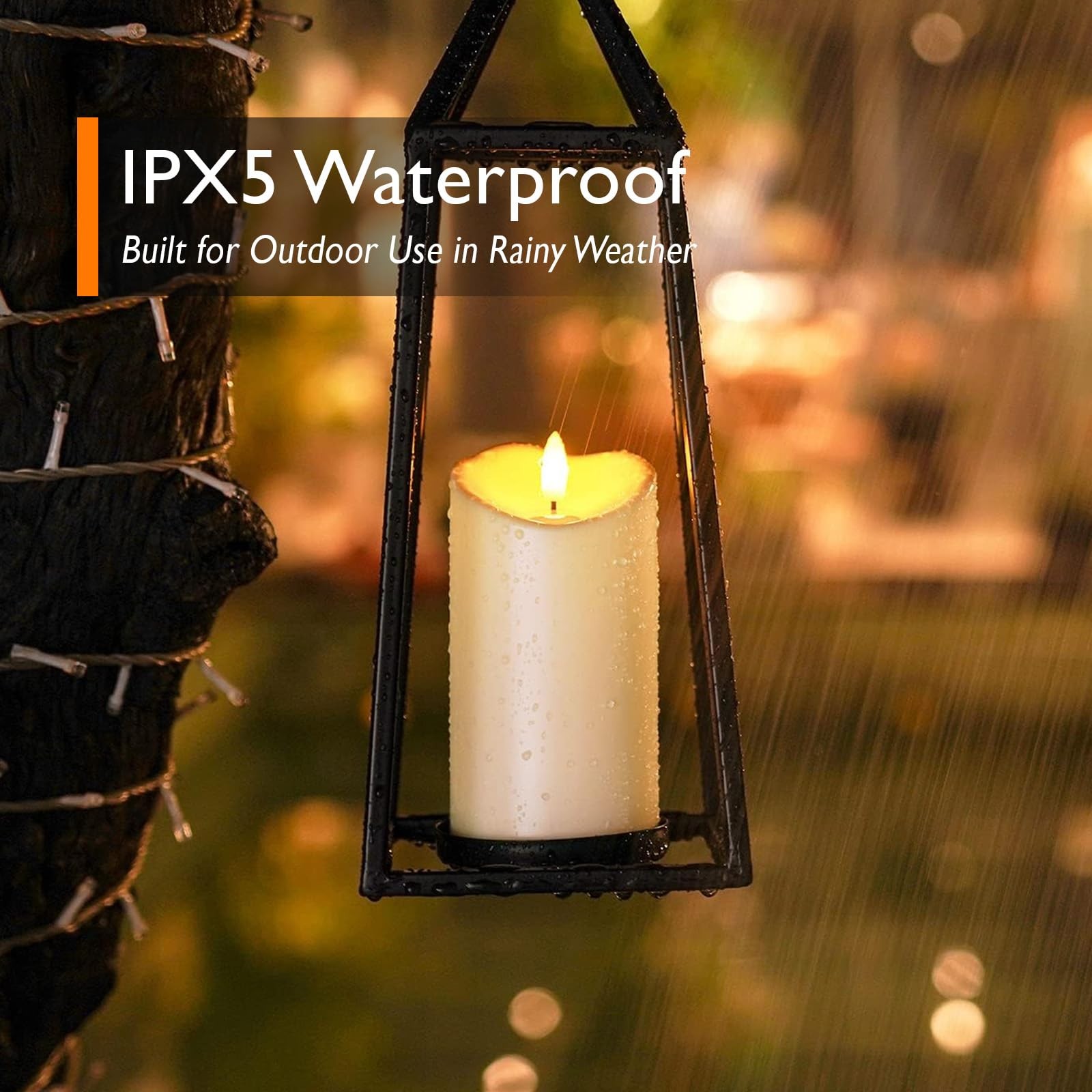 6″x3″ Outdoor Waterproof Flameless Candles, LED Candles, Battery Operated Can…
