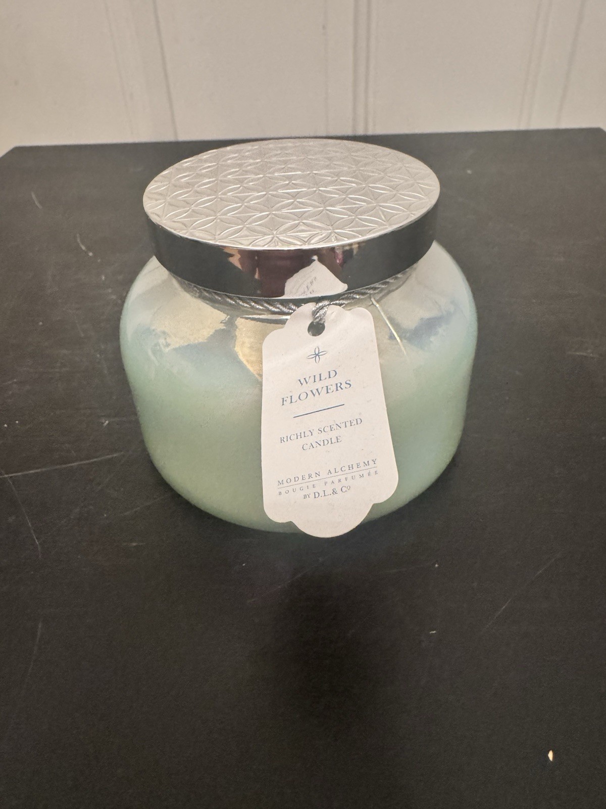 DL Co Candle Modern Alchemy Blue Iridescent Jar 17oz Wild Flowers