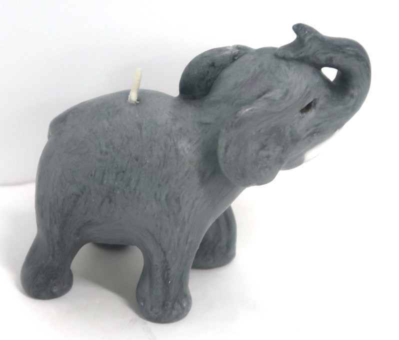 Gray Elephant Candle San Francisco Candle Co. 4 Inches Trunk Up Sm Imperfection