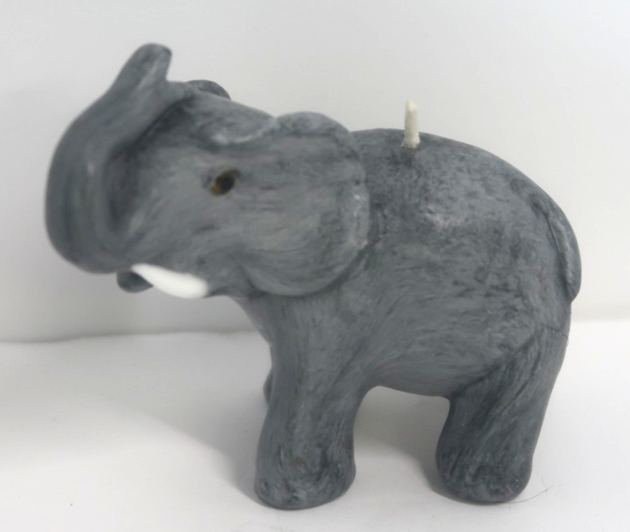 Gray Elephant Candle San Francisco Candle Co. 4 Inches Trunk Up Sm Imperfection