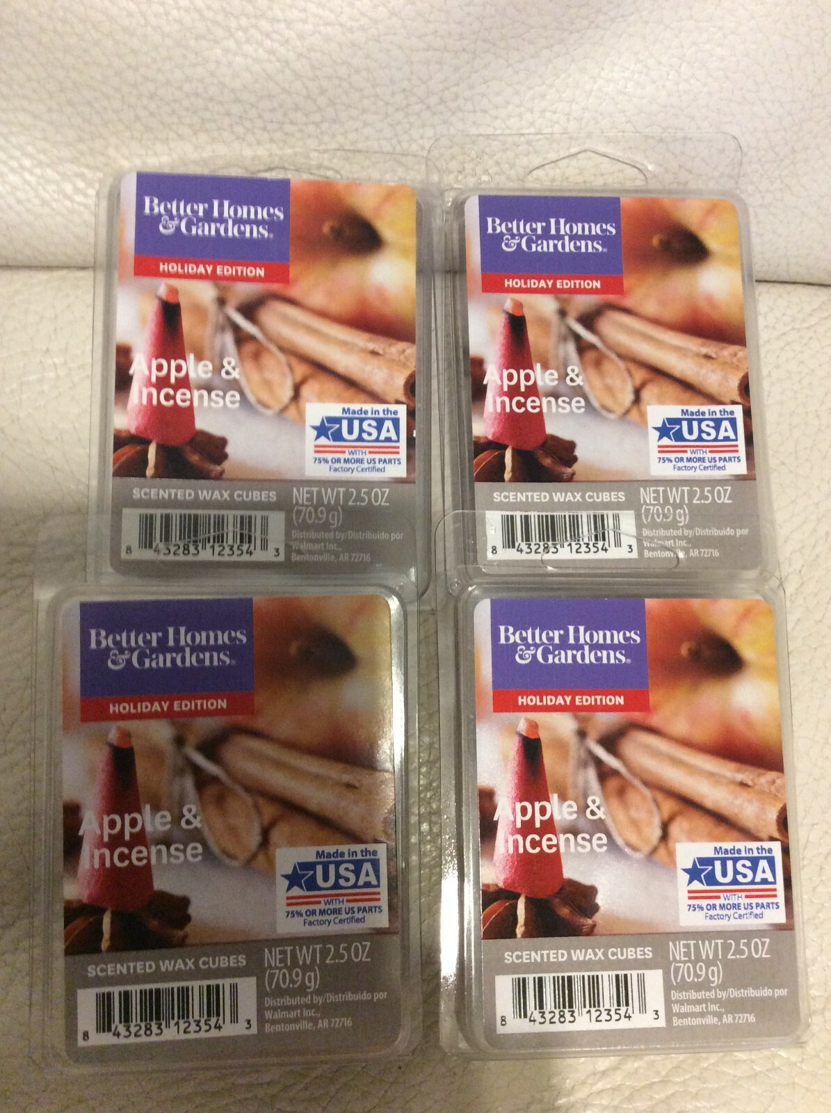 Better Homes & Gardens 4 Boxes Apple & Incense Scented Wax Melts Red