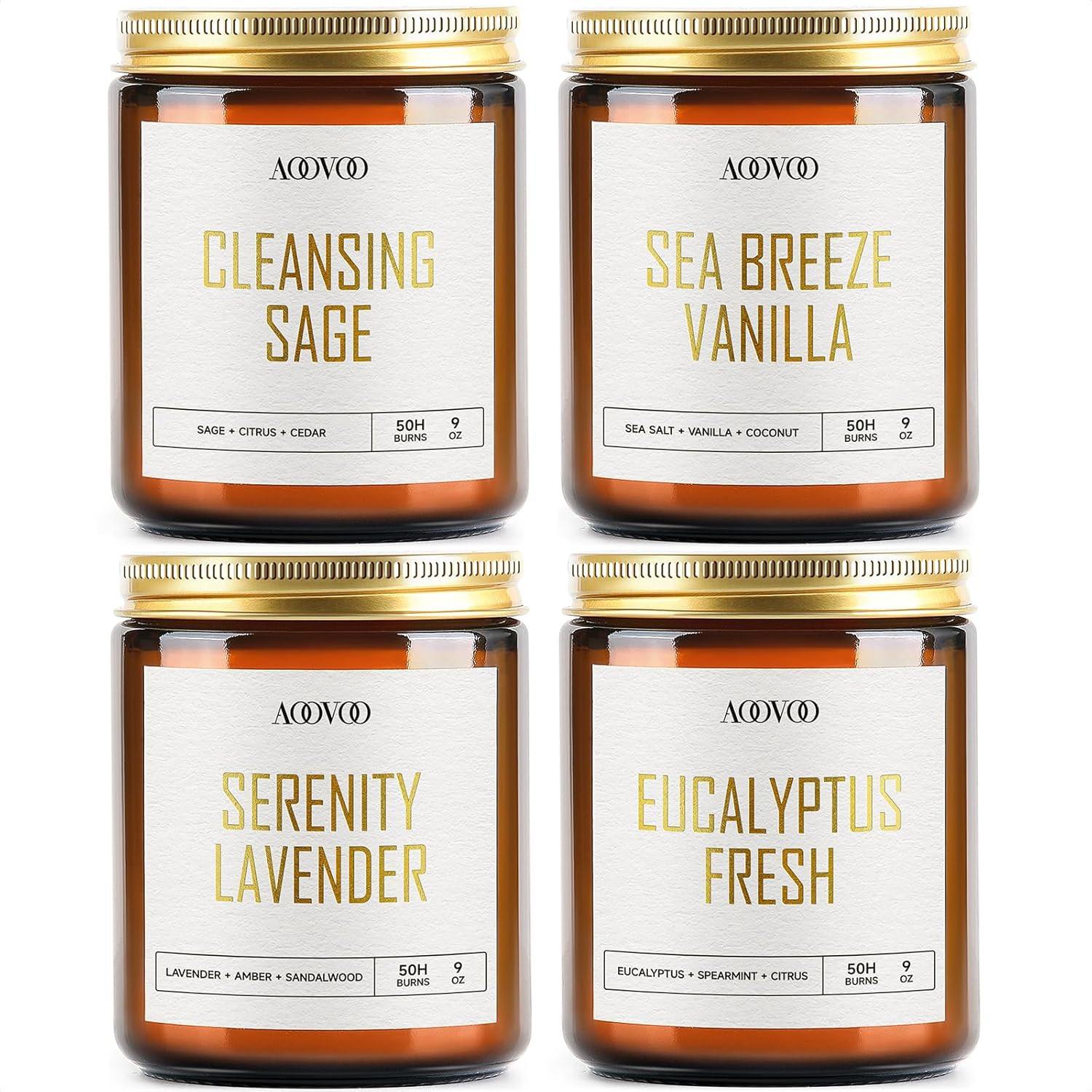 Scented Candles – 4PC Candle Set, 36 Oz Soy Candles, Soy Candle for Home Scented