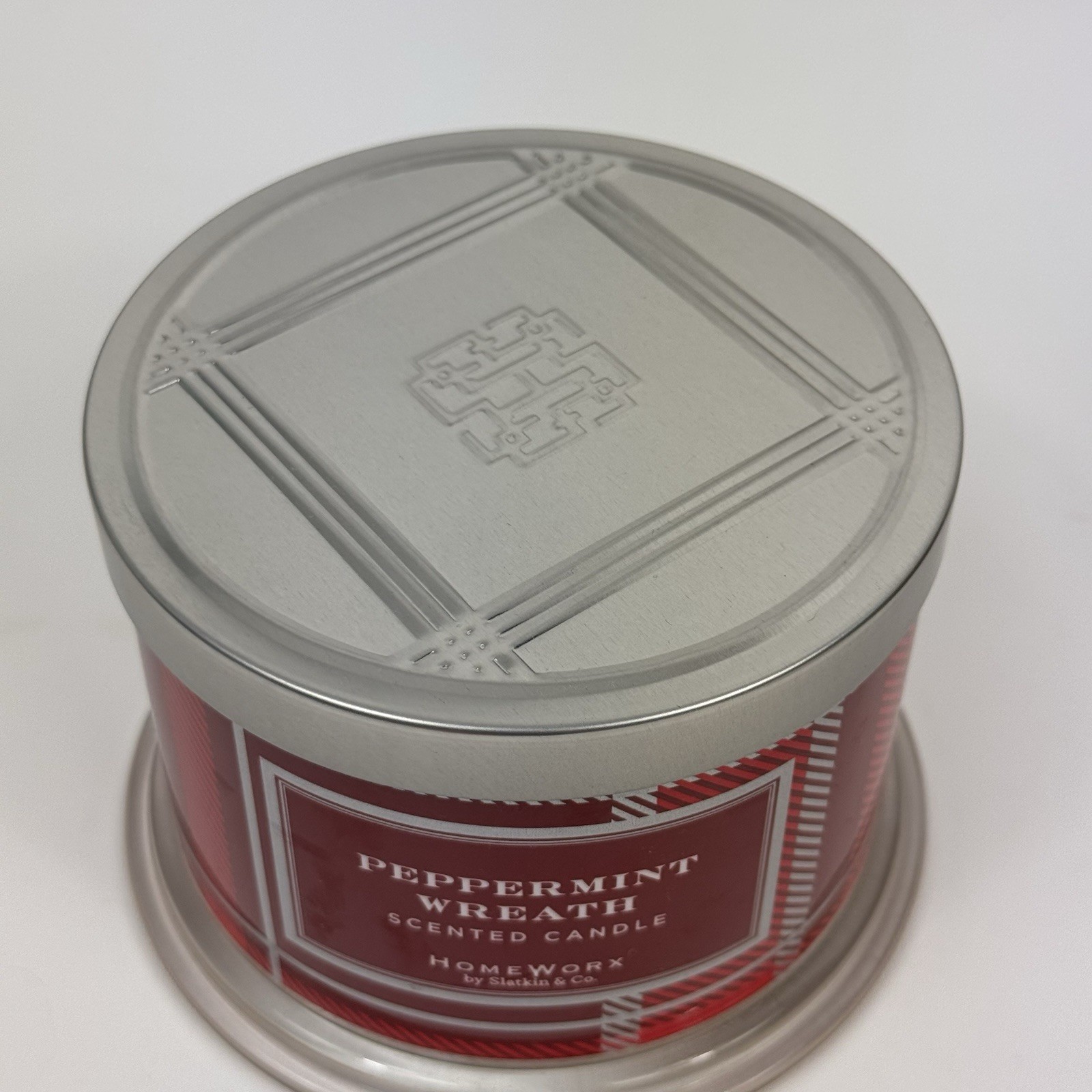 HomeWorx by Harry Slatkin Peppermint Wreath Scented Candle 3 Wick Christmas