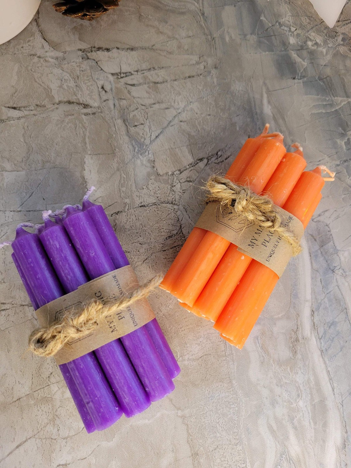 Set of 10 mini 4″ chime unscented / spell candles / chime candles