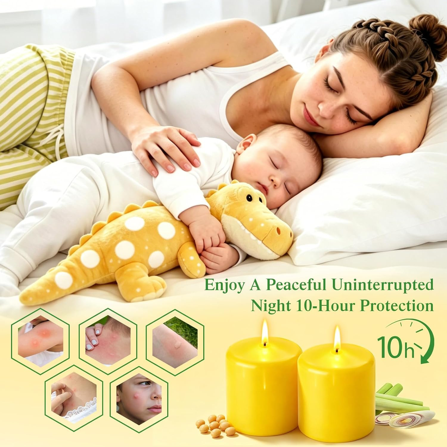 Citronella Pillar Candles for Outdoor Use, 12-Pack | Made with Natural Soy Wax a