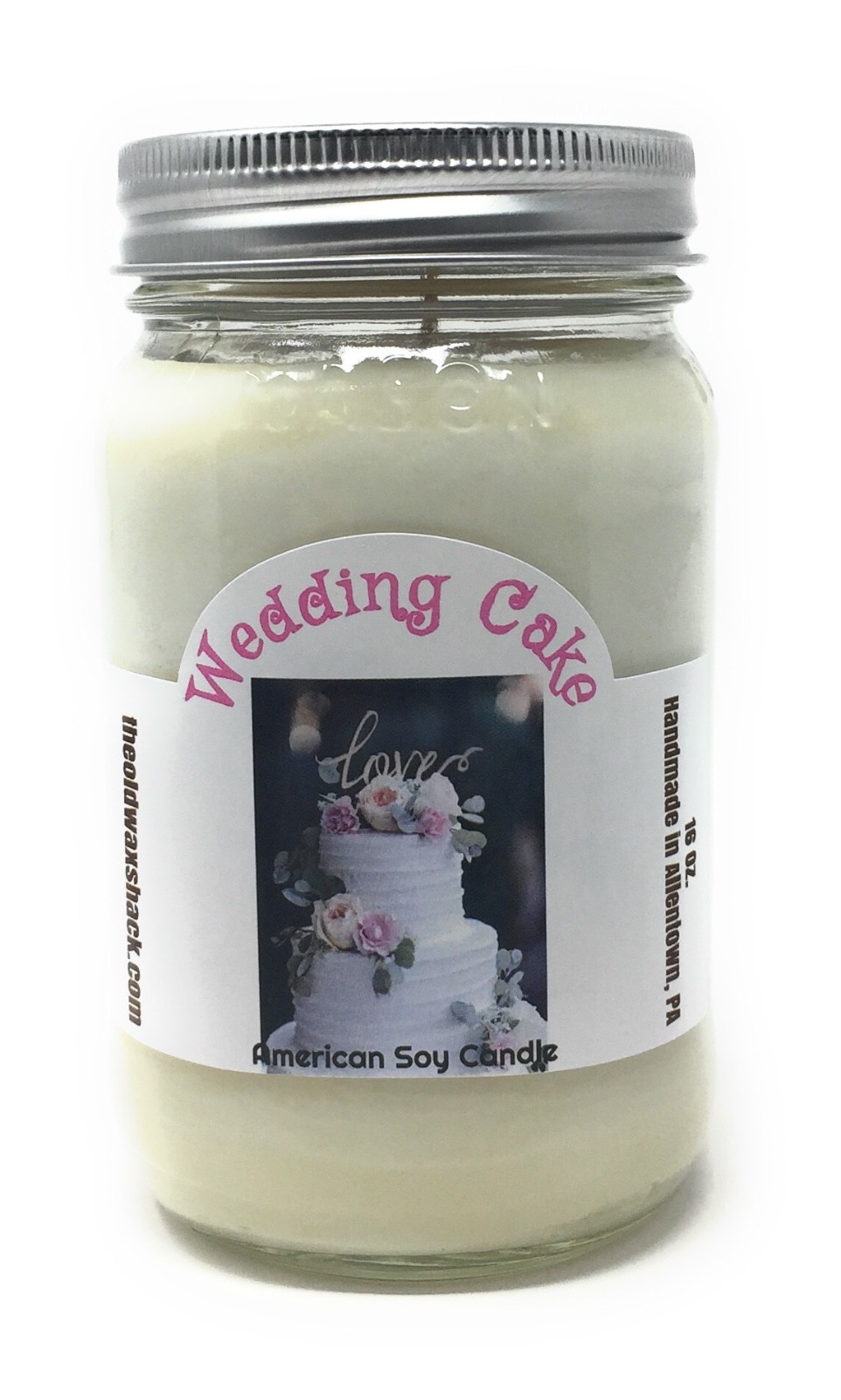 Wedding Cake – Pure Soy Candle – Hand Poured In Mason Jar – SHIPS FREE