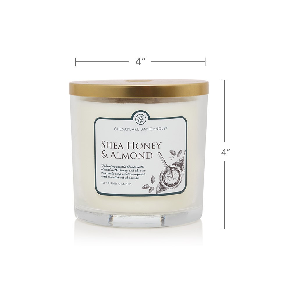 Chesapeake Bay Jar Scented Candle – Shea Honey & Almond – 3-Wick, 14 oz | NEW