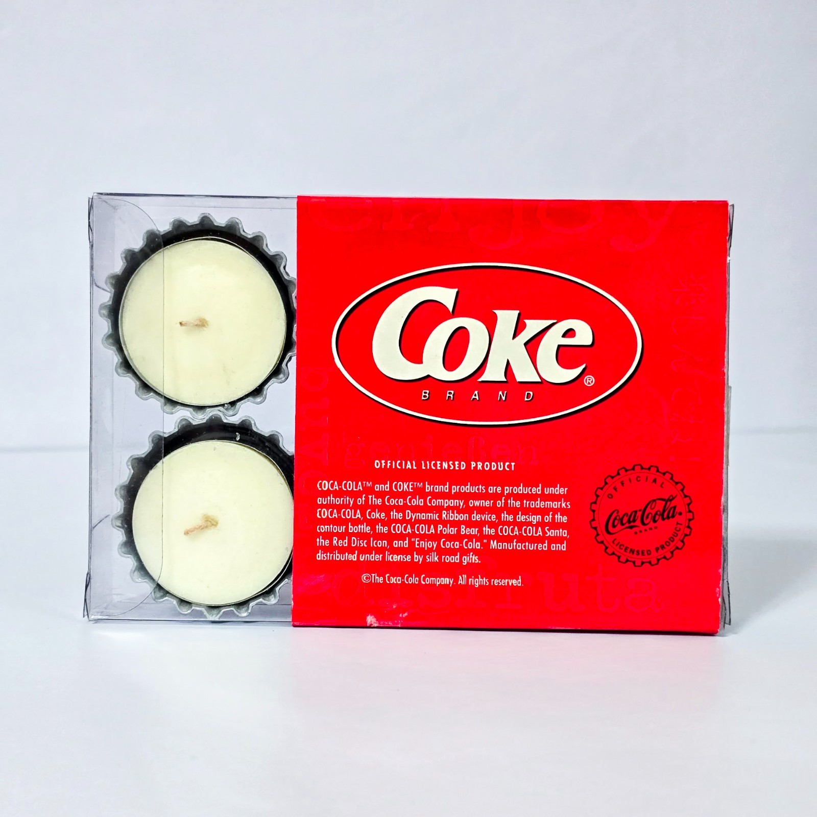 🥤 Retro Coca-Cola Bottle Cap Tealight Candle Set NOS Licensed 6 Candles