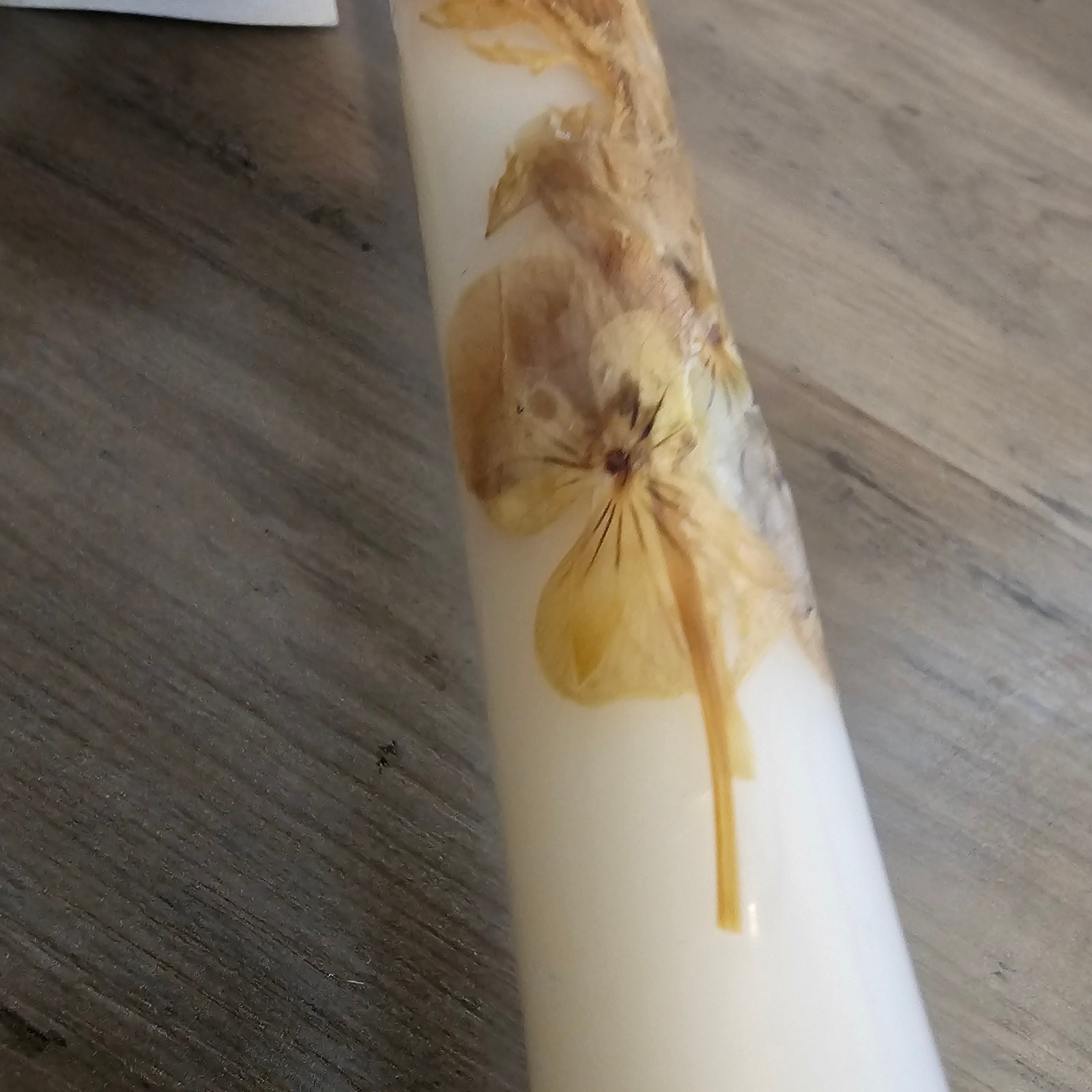 Vintage Homestead Gardens Alaska Pressed Flower Botanical Wax Taper Candles Set