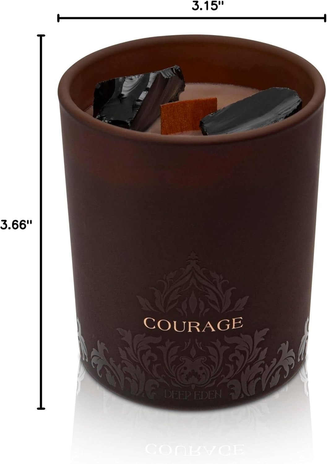 Luxury Forest Mahogany Empowerment Candle with Black Tourmaline Crystals – 7.4oz
