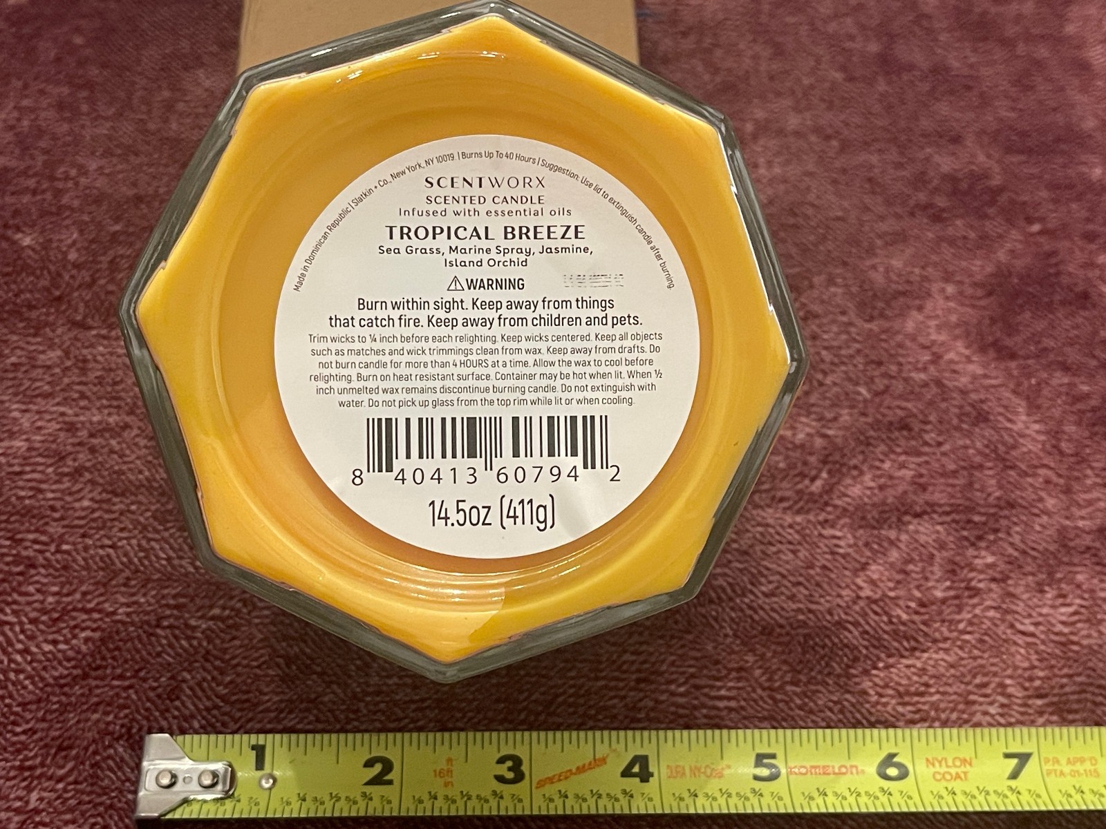Scentworx Tropical Breeze 3 Wick Scented Candle Jar 14.5 oz Slatkin & Co