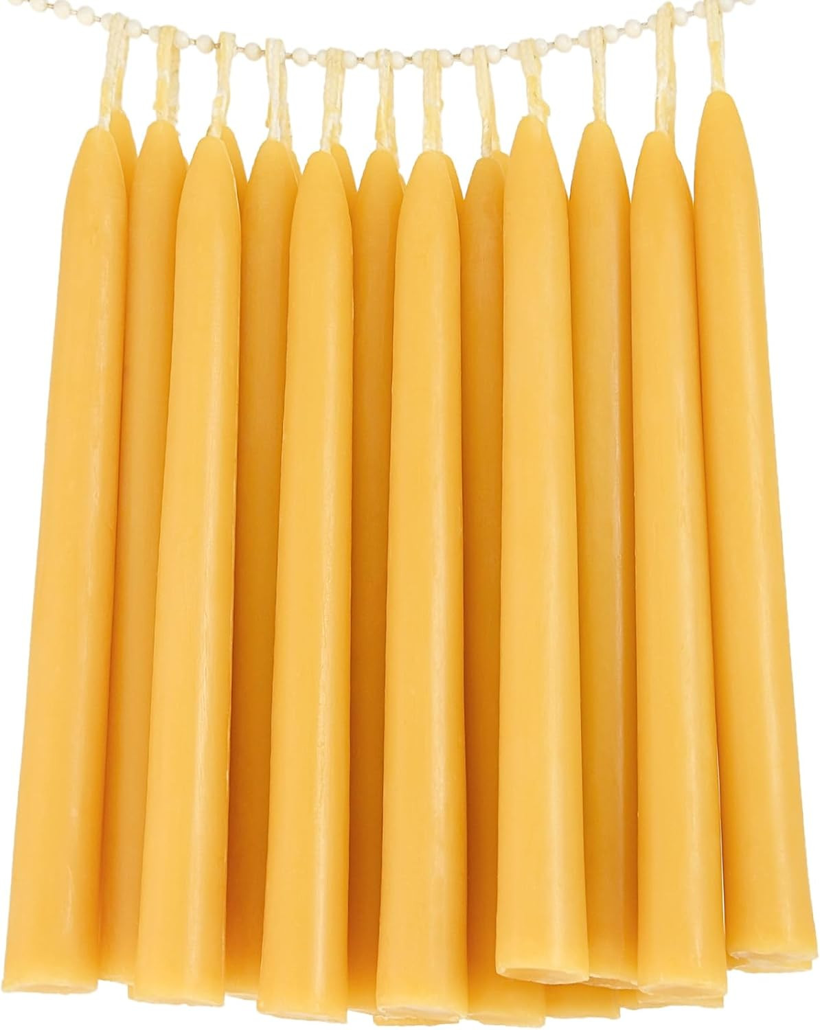 24 Pack Beeswax Taper Candles in Bulk 8 Inch Tall – All Natural, 100% Pure Unsce