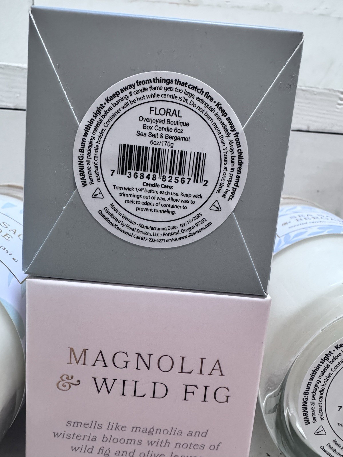 Overjoyed Boutique Candle Lot 6 SeaSalt Bergamot Magnolia Sage Aloe 4-6oz 2-20oz
