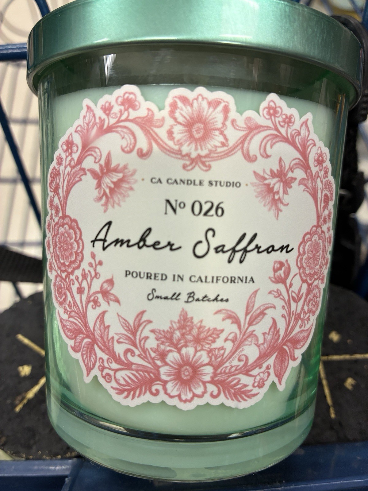 LEOBEN CO Amber Saffron Vegan Soy Wax Blend Candle Cut Glass Facete 9oz Rare