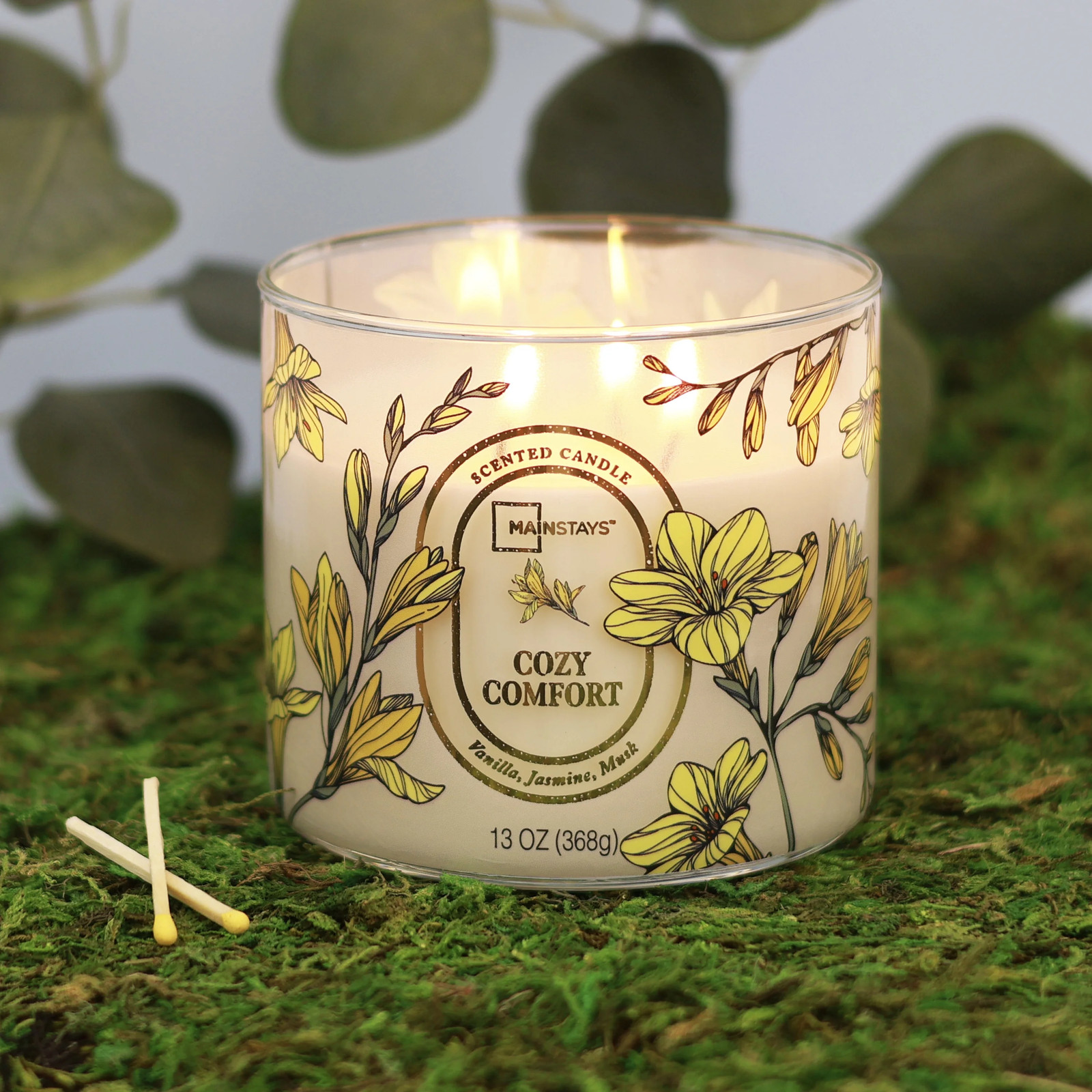 Mainstays 3-Wick Scented Jar Candle, Cozy Comfort, 13oz