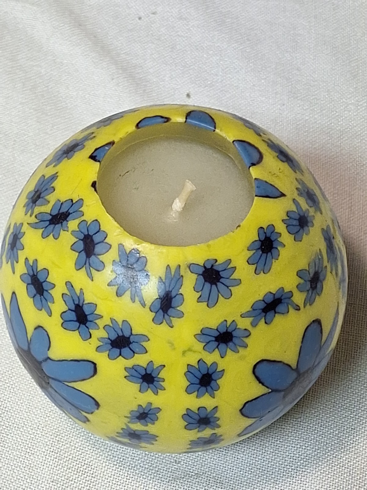Vintage Millefiori Spherical Floral Candle 4in