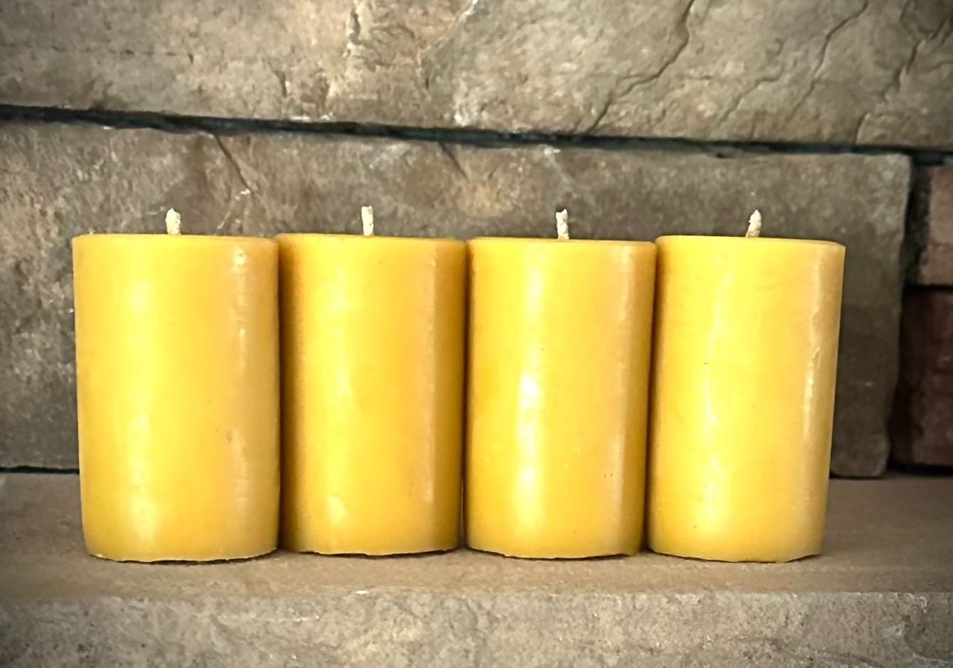 Handmade 100% Pure Beeswax Pillar Candle 2″ x 3″ 100% Cotton Wick