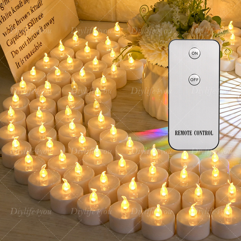 24PCS FLICKERING FLAMELESS LED Tea Lights Votive Candles with Remote Control