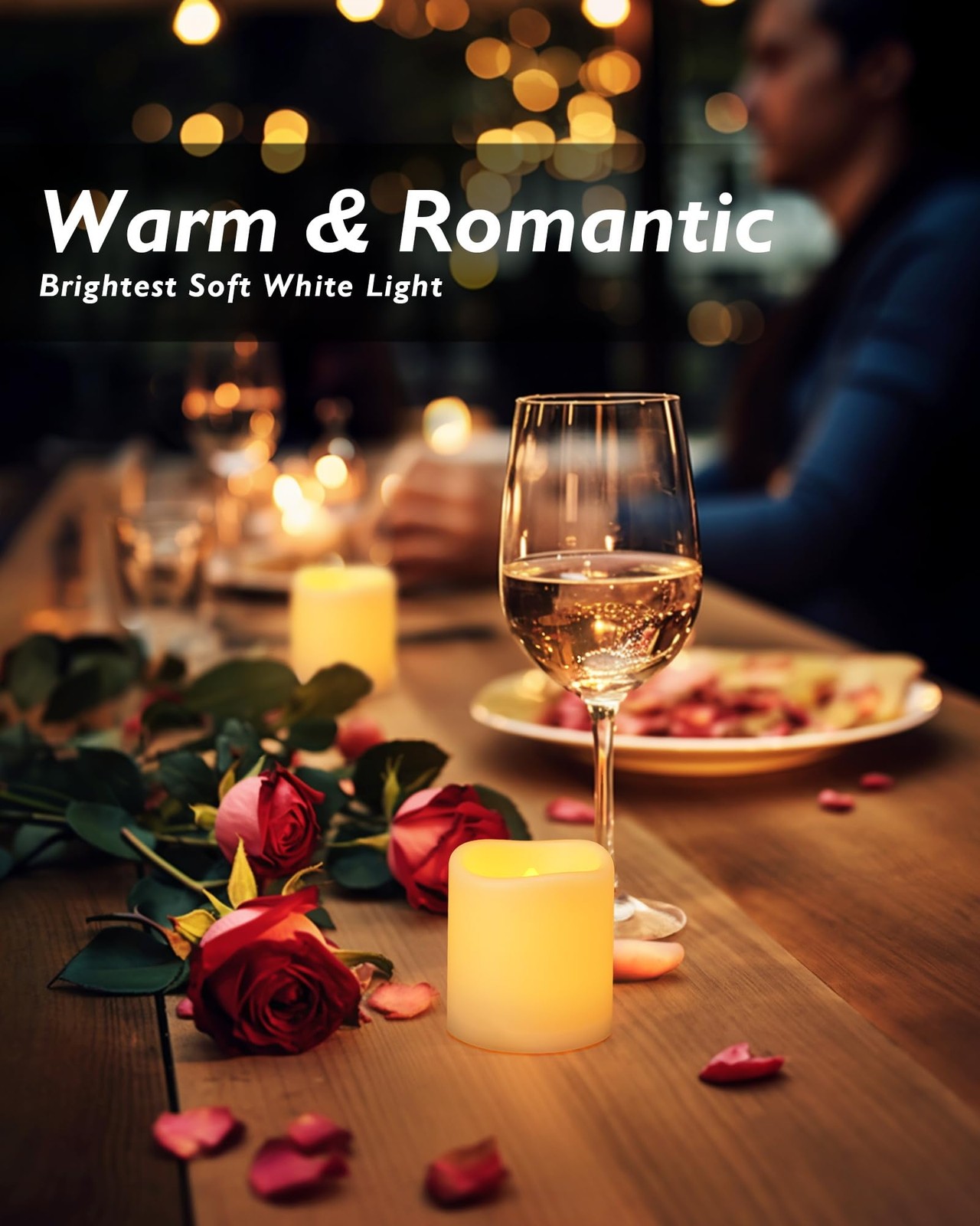 24 Pack Ivory Flameless Flickering LED Votive Tealights Candles
