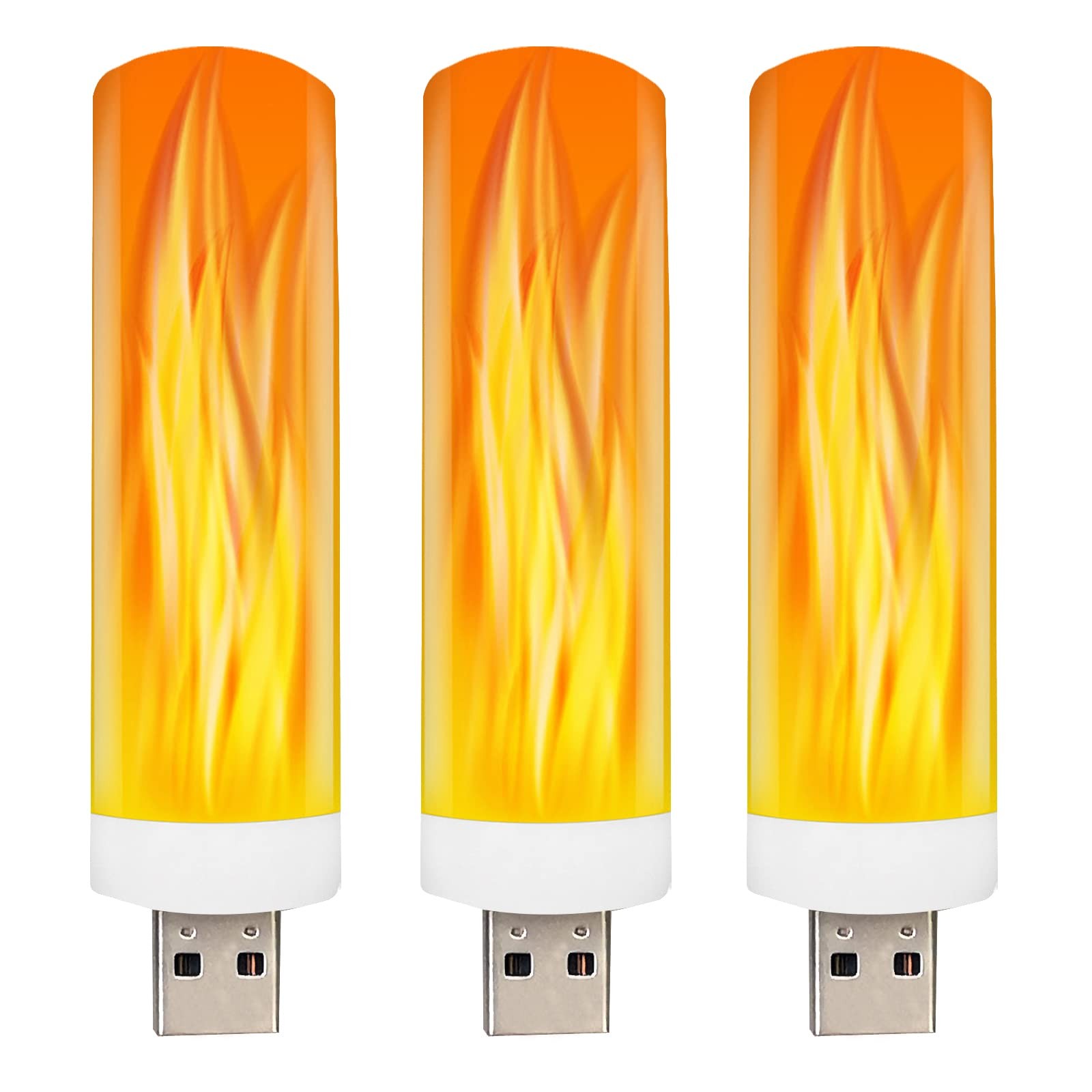 USB Flame Effect Light USB Flame Candle Bulb Flameless Tea Lights Candles Fli…