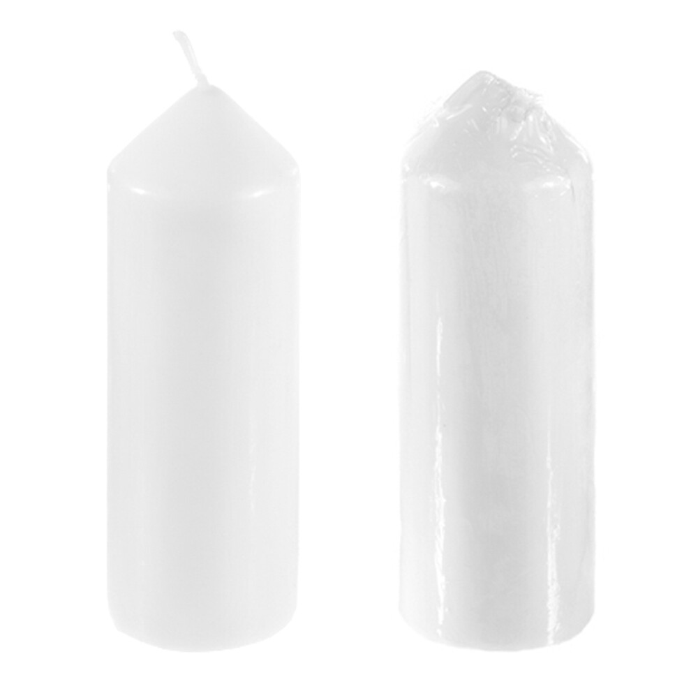 Mega Candles – Unscented 2″x 6″ Round Dome Top Pillar Candle, White 6PCS