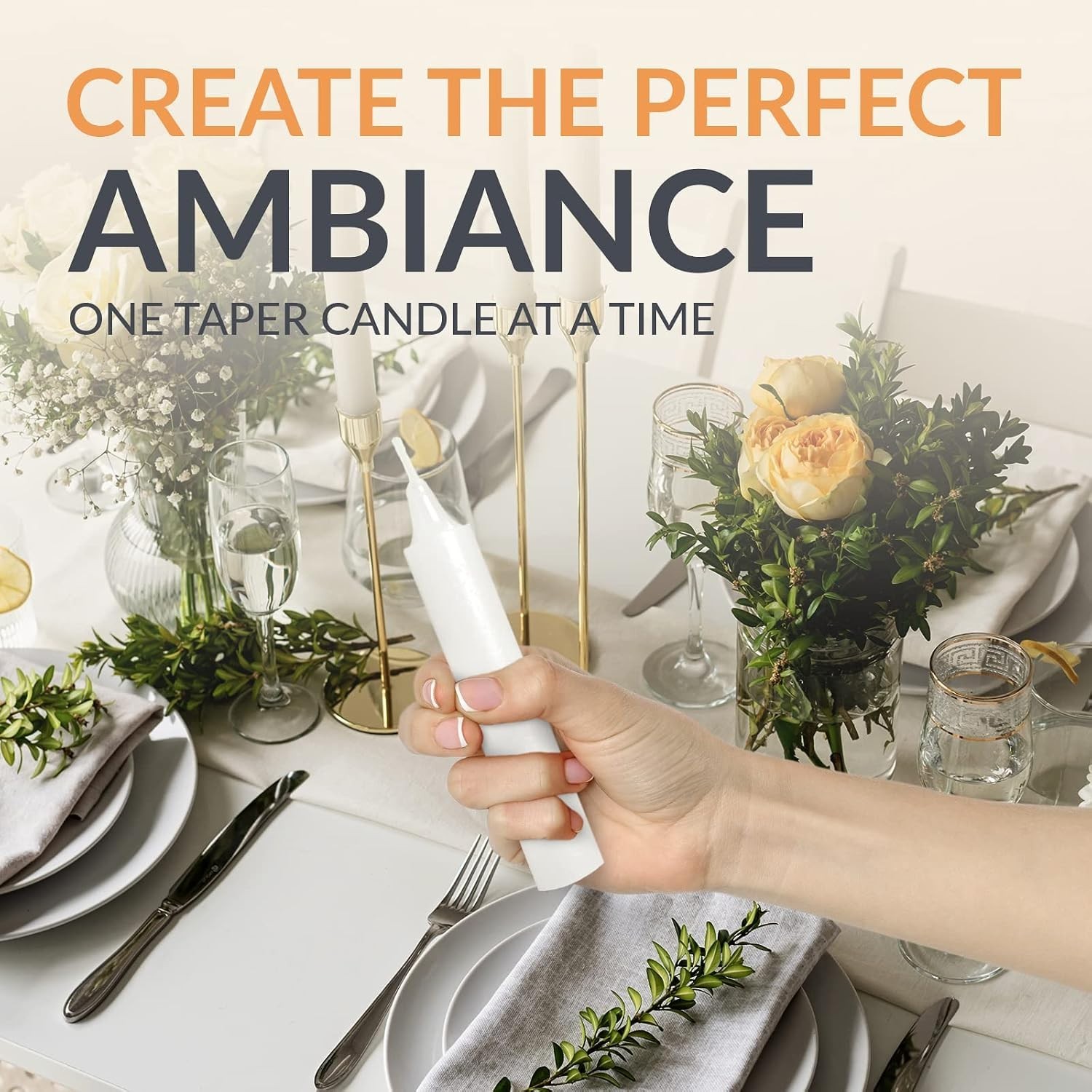 Charming 12-Pack of Dripless Taper Candles – Perfect for Shabbat and Holidays