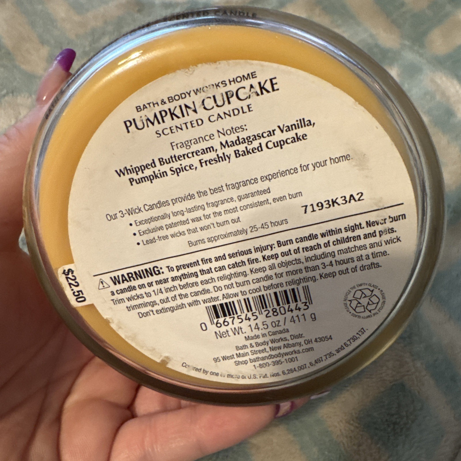 Bath & Body Works PUMPKIN CUPCAKE Candle 3 Wick Large Size 14.5 oz Very Rare New