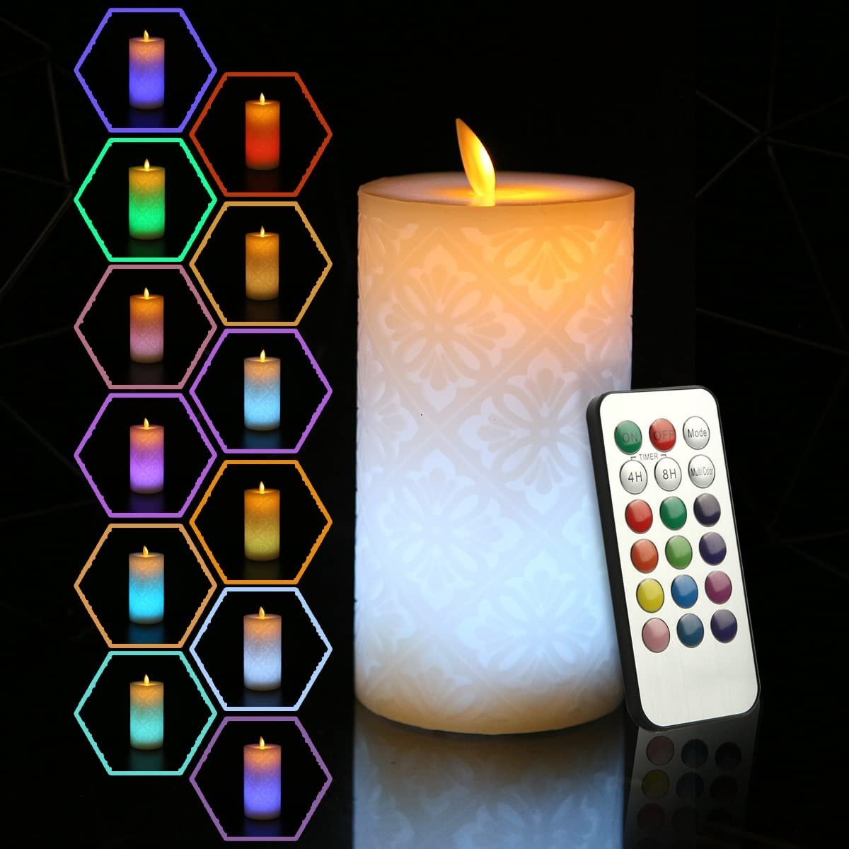 LED Flickering Flameless Candles with Remote,Christmas Party Decor Candles Lamp