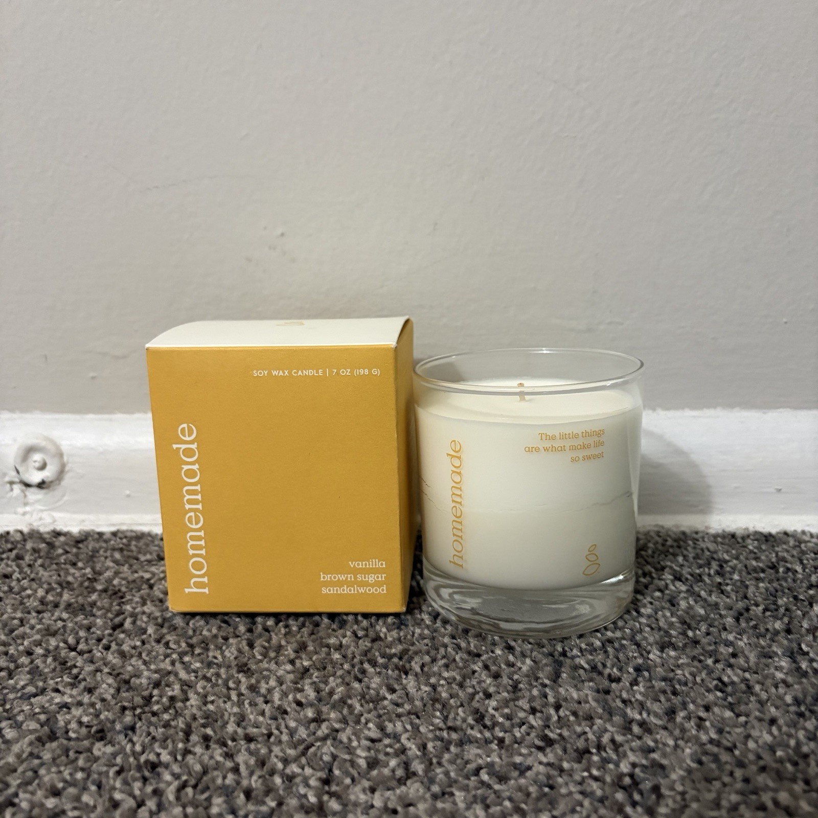 Grove Collaborative 7 oz. Soy Wax Candle. Vanilla, Brown Sugar, Sandalwood Scent