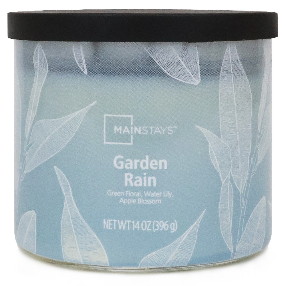 3-Wick Ombre Wrap Scented Candle for Home Garden Rain Scent 14 oz