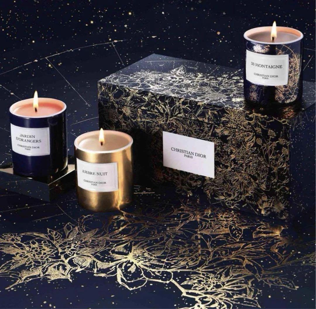 Dior Holiday Candle Gift Set 3x85g Ambre Nuit 30 Montaigne Jardin d’Orangers