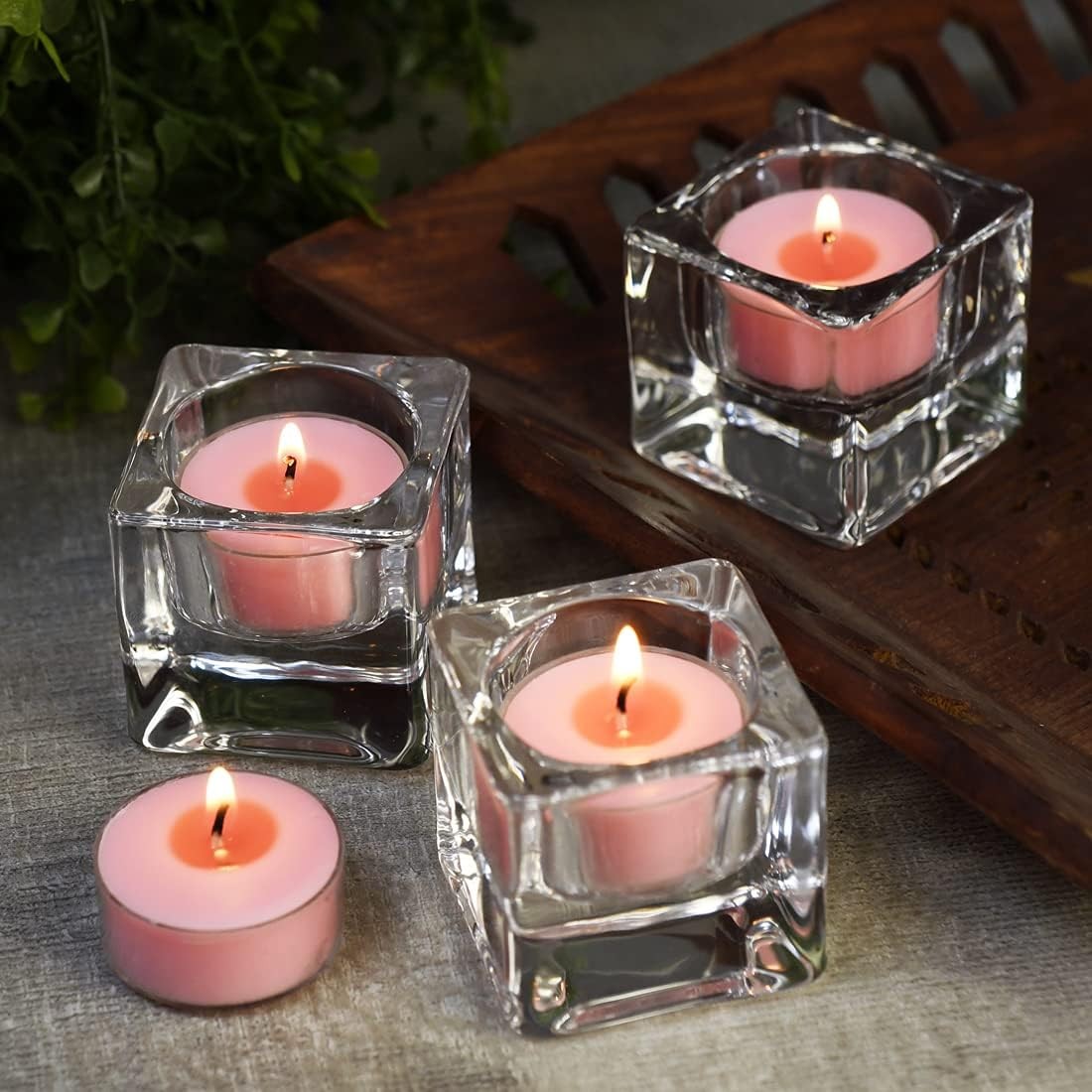 Natural Scented Soy Wax Tealight Candles Bulk, Romantic Rose Aromatherapy Luxury