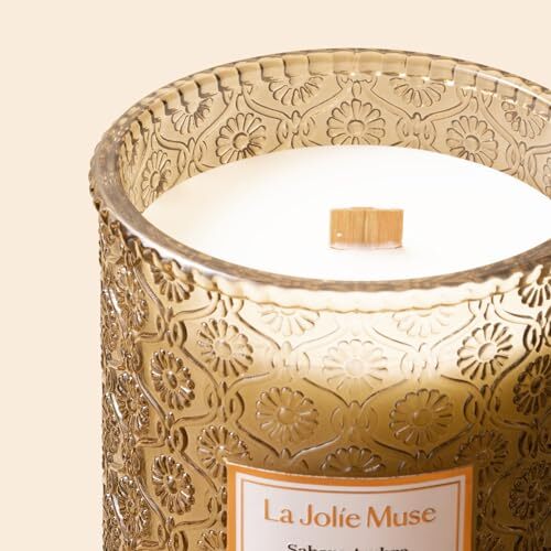 Amber Candle Scented Candle Gifts for Men&Women Wood Wicked Large Candle for …