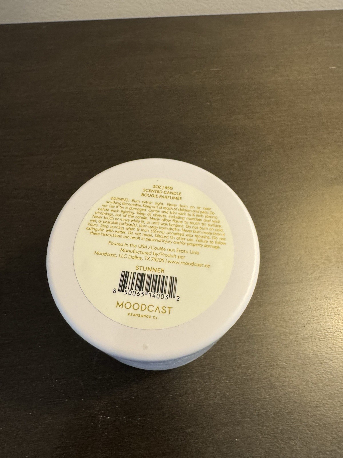 Moodcast Stunner Candle 3 oz 85 g Travel Size NEW